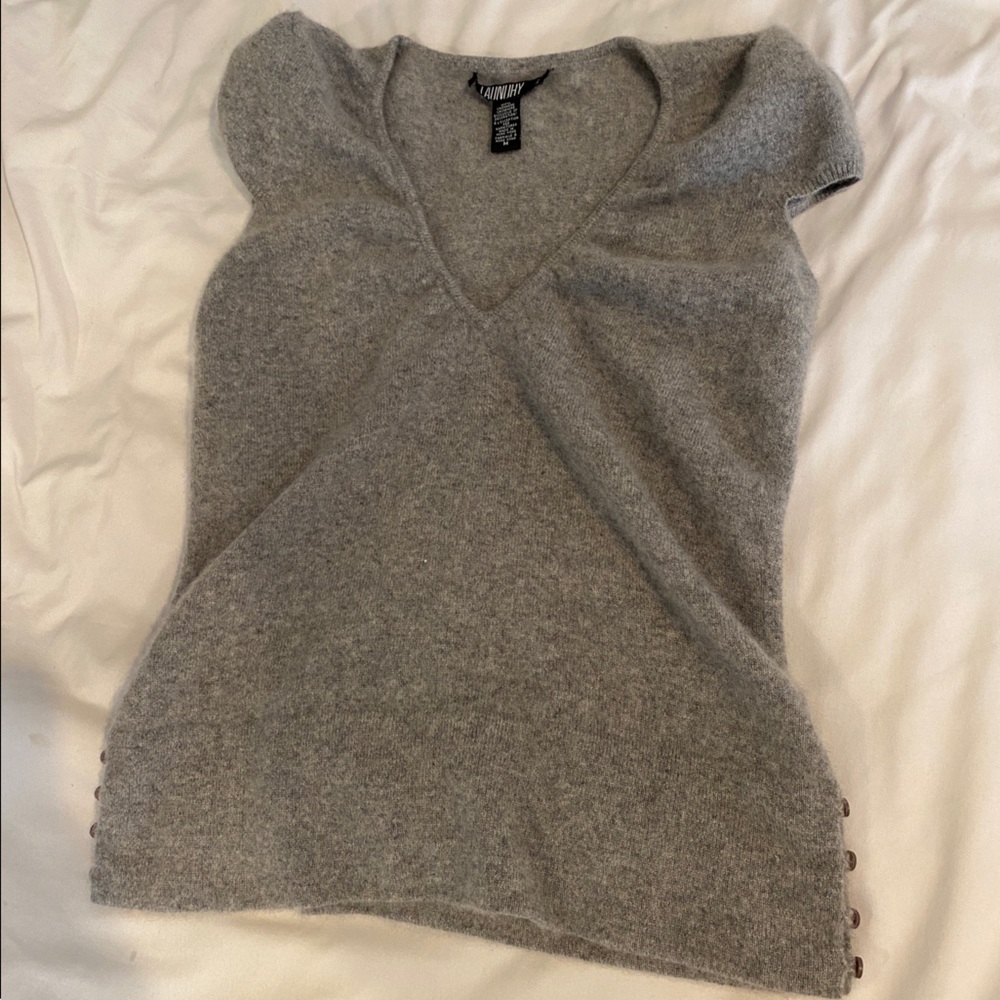 cashmere gray babydoll top